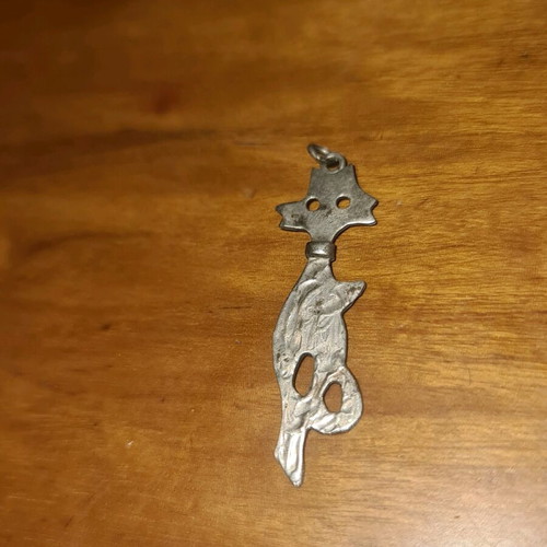 Silver 925 cat pendant used, silver color