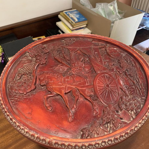 Carved table used with Chinese art design made of resin