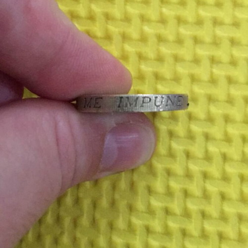 Rare 1984 English Pound Coin Nemo Impune Lacessit used