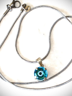 Ματάκι ασημένιο minimal κρεμαστό με αλυσίδα sterling silver 925 καινούργιο