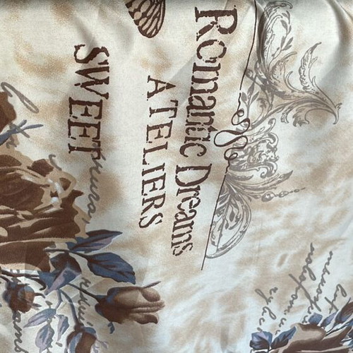 Fabric new beige with brown roses cotton 2.60x3.60 m