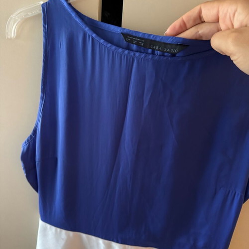 Zara dress like new, blue and white, two fabrics
