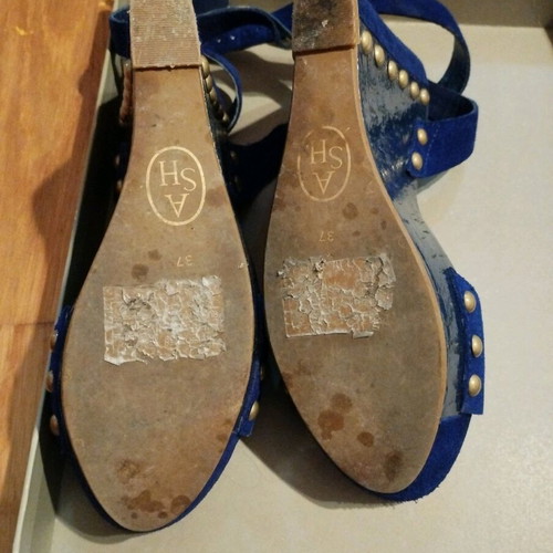 Ash women's leather sandals used, blue, size 37
