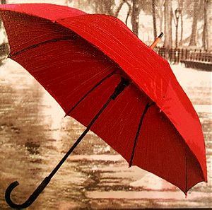 ΠΙΝΑΚΑΣ - Ελαιοτυπία Πολύπτυχο, με θέμα Red Umbrella με την υπογραφή του Καλλιτέχνη Anastasiadis Harry