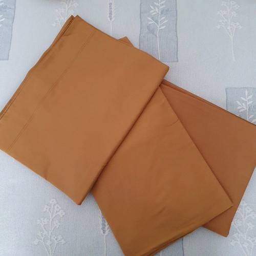 Das Home single bed sheet set and duvet cover cotton satin gold mustard new