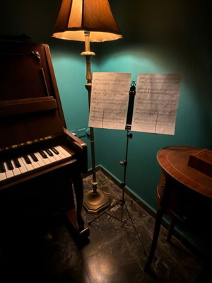 Folding metal music stand like new with carrying case