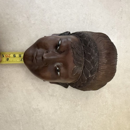 Asian vintage wooden carved mask used