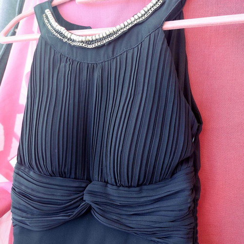Azara Paris cocktail dress black with pleated bust and lining