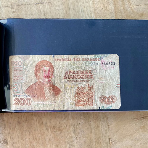 Greece 200 Drachma Banknote used, 1996 Rigas Feraios
