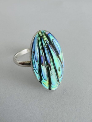 Vintage δαχτυλίδι Ariki New Zealand από ασήμι 925 με Paua Shell σαν καινούργιο