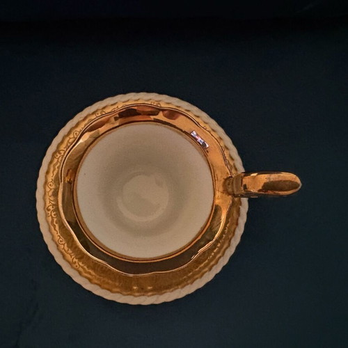 Porcelain vintage cup and saucer Bavaria RW used with floral decoration