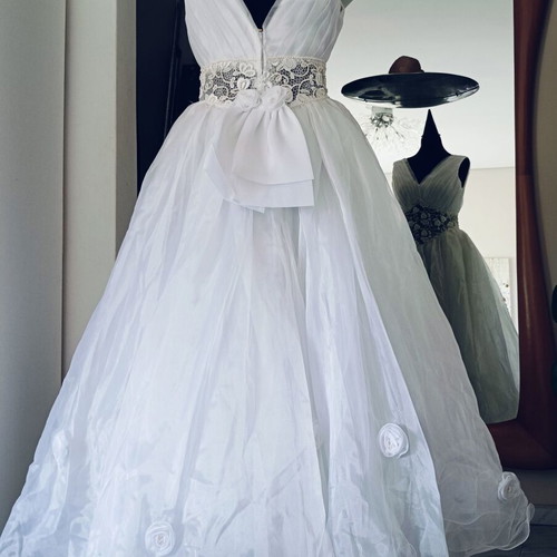 Fairytale wedding dress like new, size S/M, white, length 140cm