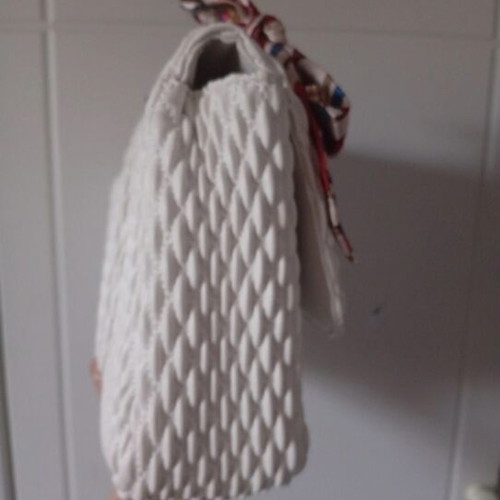 Crossbody bag with strap, white