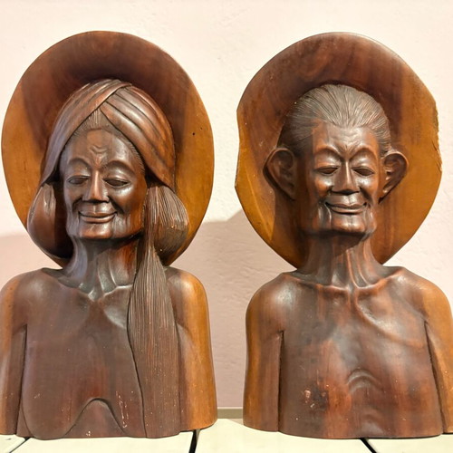 African woodcarving figures used, couple set