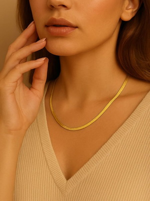 Steel necklace new gold tone in gift packaging unisex