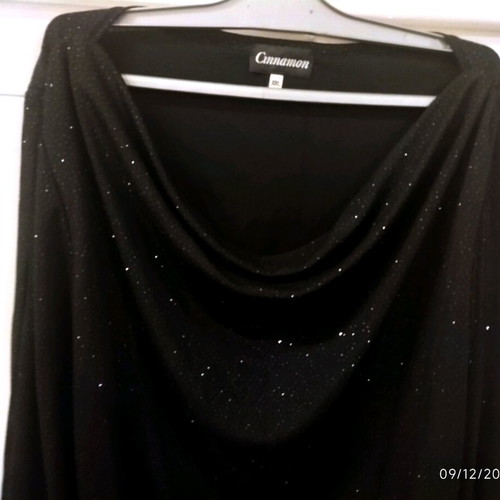 Cinnamon black evening blouse XXL like new