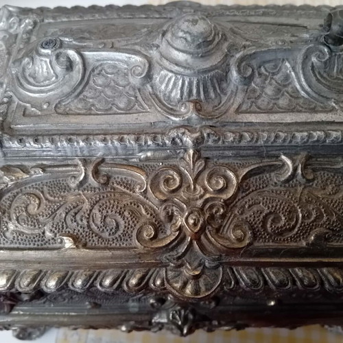 French Louis IE style jewelry box used, gold color