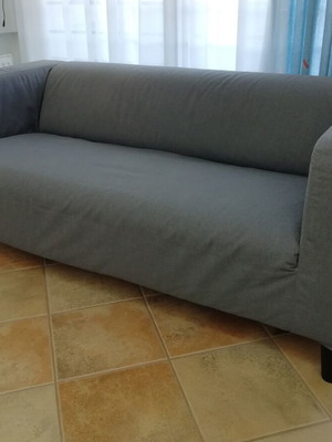 Klippan IKEA two-seater sofa used, gray with removable cover