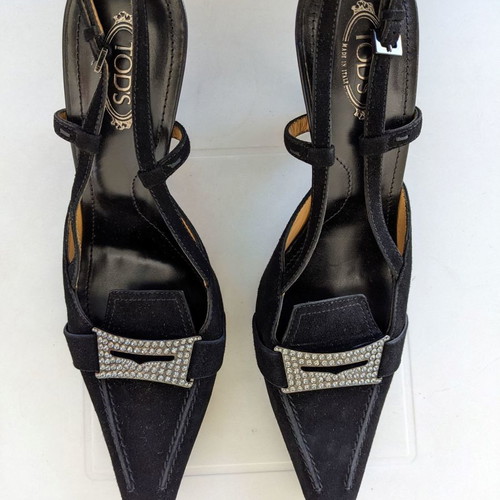 Tods suede pumps used, size 38.5, black