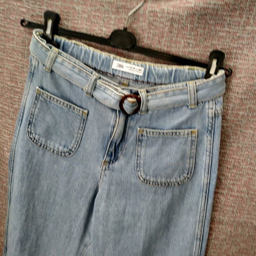 Zara blue denim culottes used, size S