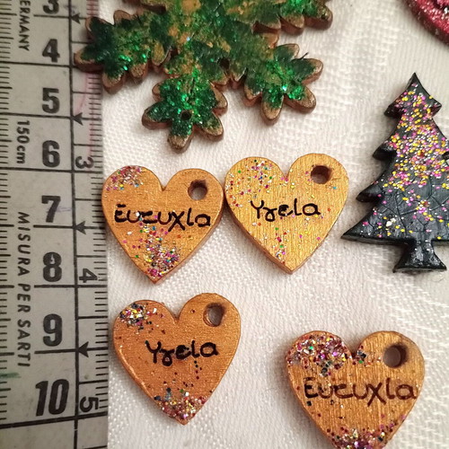 Wooden elements for charms, pack of 10 pieces, like new