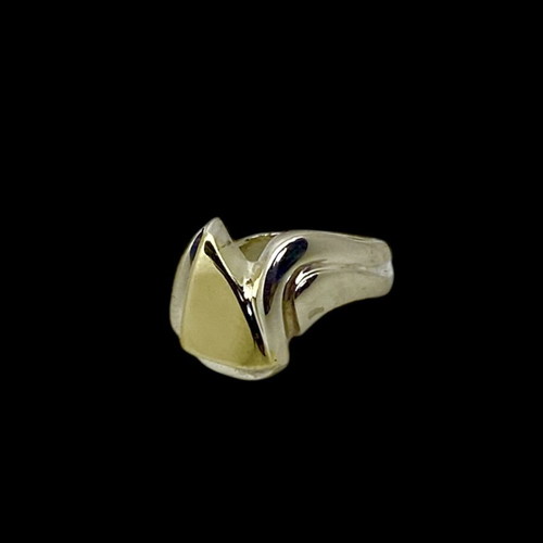 Silver-gold k14 ring new, size No15/55