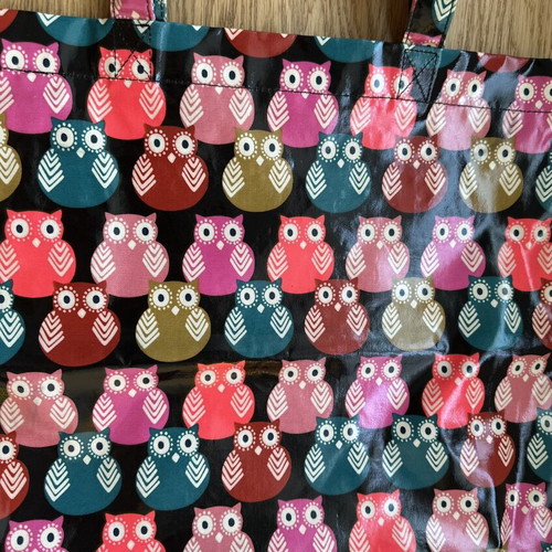 Accessorize tote bag with owl print, waterproof, new