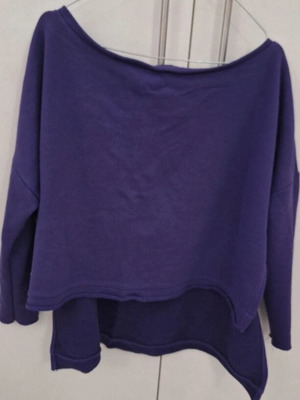 Kleio women's wide crop top, purple