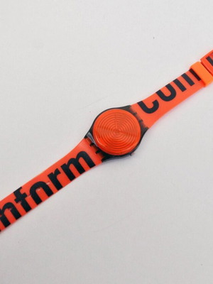 Swatch GM139 Conform vintage watch used, neon orange