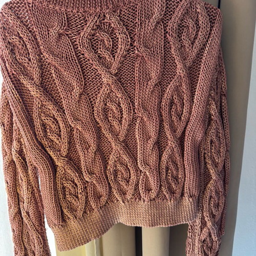 Zara Cropped knitted sweater like new with metallic bronze details size M