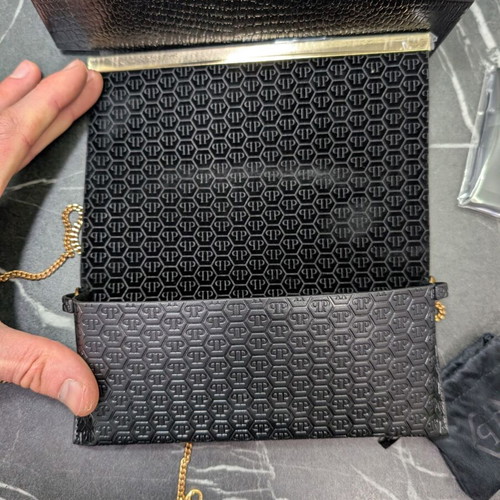 Philipp Plein Sunglasses Case with Chain New Black