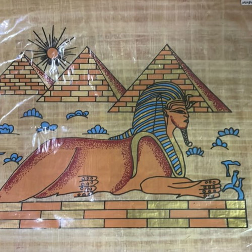 Papyrus painting The Sphinx new from Egypt 44x33cm