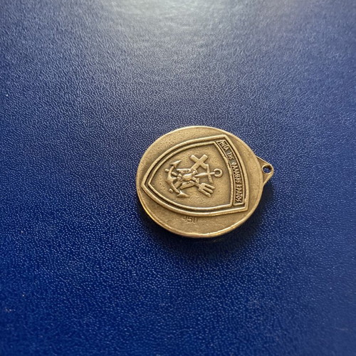 Greek Navy commemorative medal used, silver 950