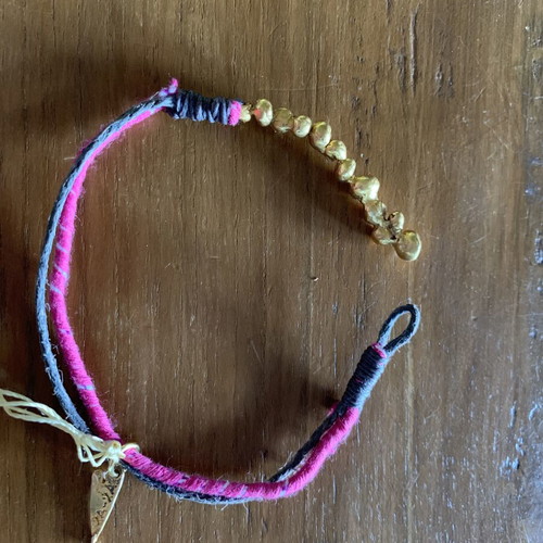 Aleema Handmade Bracelet with 24K Gold-Plated Bronze New