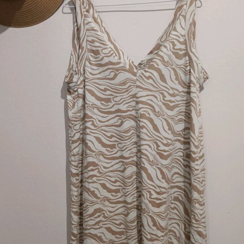 Airy dress like new, white and beige, one size