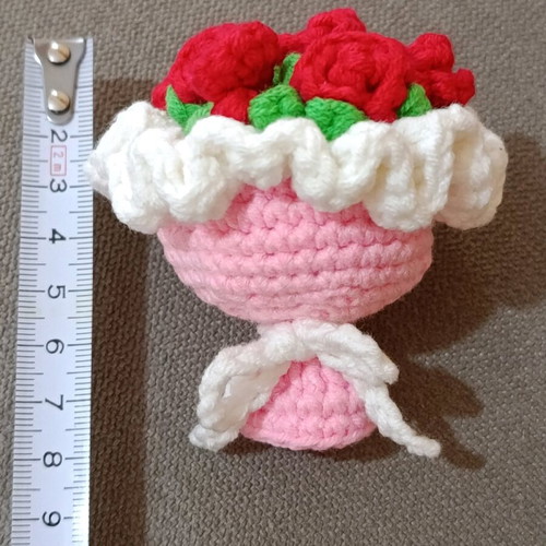 Crocheted bouquet handmade with flowers