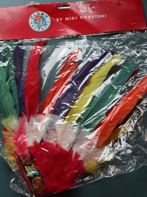 Carnival accessory for Indian costume feathers on head new
