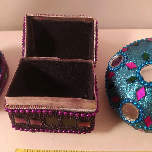Metal boxes like new, lot of 3 vintage jewelry cases