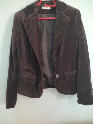 Brown velvet jacket size 36 like new, S/M