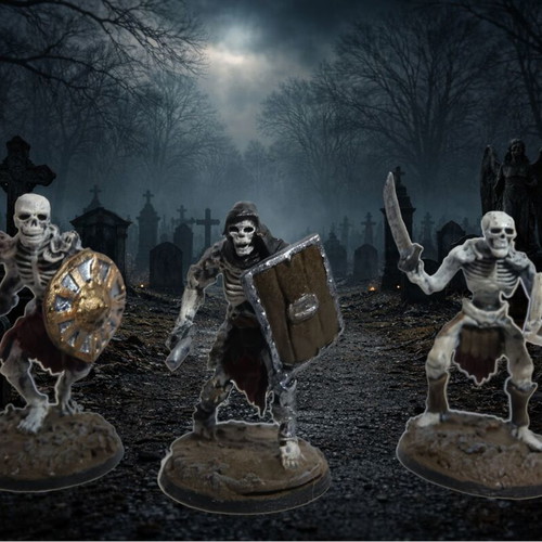 Skeleton Warriors miniatures painted like new, set of 3