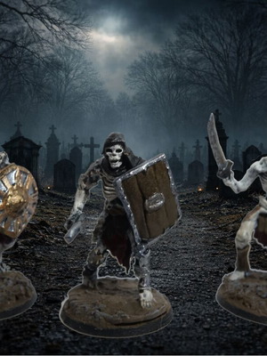 Μινιατούρες Skeleton Warriors βαμμένες σαν καινούργιες, σετ 3 τεμαχίων