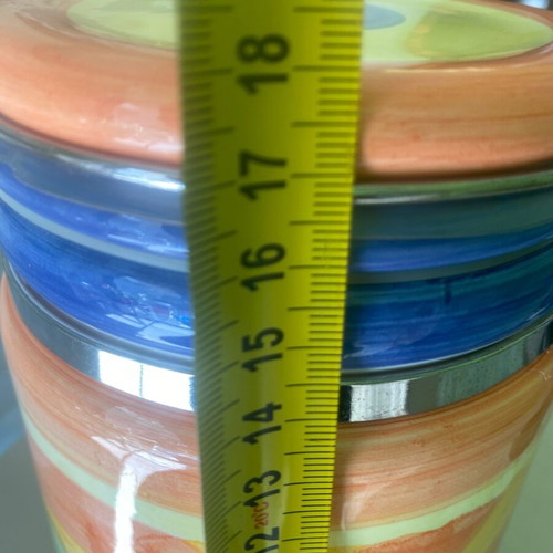 Clay kitchen jar like new with clip closure