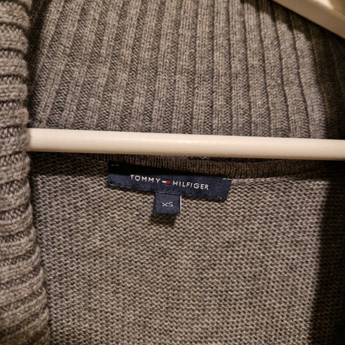 Tommy Hilfiger long-sleeve dress like new, XS, grey wool with belt detail