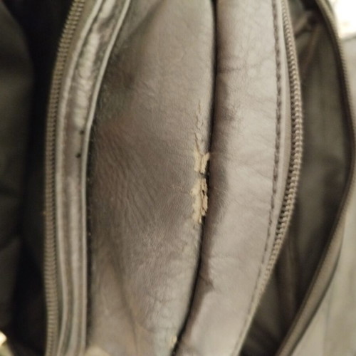 Backpack bag used, black faux leather