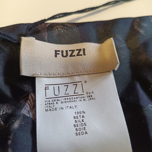 Fuzzi women's silk scarf tie, floral bordeaux