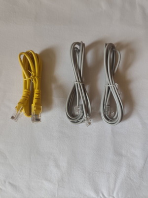 Καλώδια Ethernet LAN και RJ11 τηλεφώνου, σετ 3, καινούργια