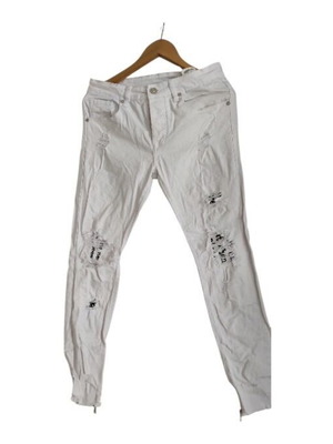 White elastic men's jeans with rips size M like new