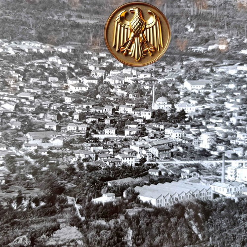 Edessa aerial photograph used, 1950s, 46 x 23.5 cm