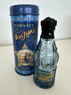 Versace Blue Jeans Man 75 ml bottle like new, empty with metal box