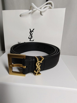 YSL Ζώνη μαύρη καινούργια με κουτί μέγεθος 90x3εκ